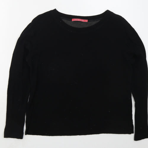EVELIN BRANDT Womens Black Boat Neck  Viscose Pullover Jumper Size 12