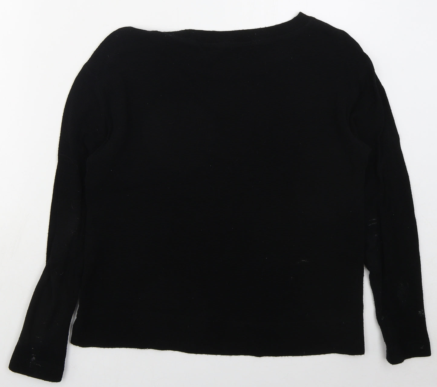 EVELIN BRANDT Womens Black Boat Neck  Viscose Pullover Jumper Size 12