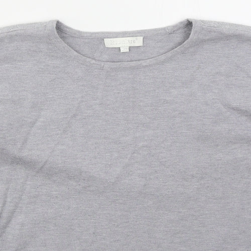 Bluoltre Womens Grey Crew Neck  Viscose Pullover Jumper Size S
