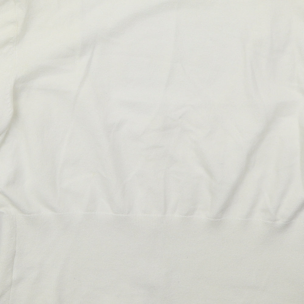 Coast Womens Ivory Round Neck  Cotton Cardigan Jumper Size M