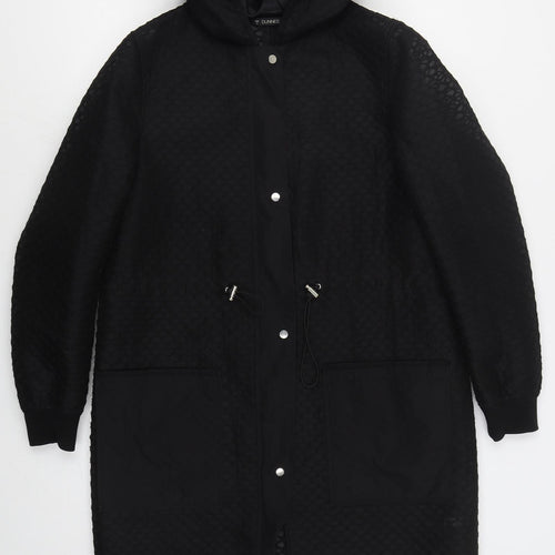 Dunnes Womens Black Geometric  Jacket Coat Size 12  Zip