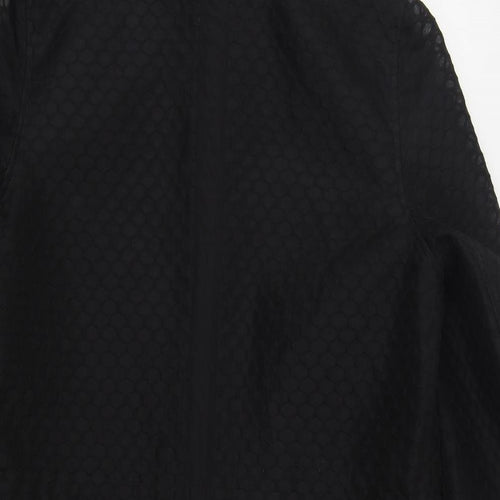 Dunnes Womens Black Geometric  Jacket Coat Size 12  Zip
