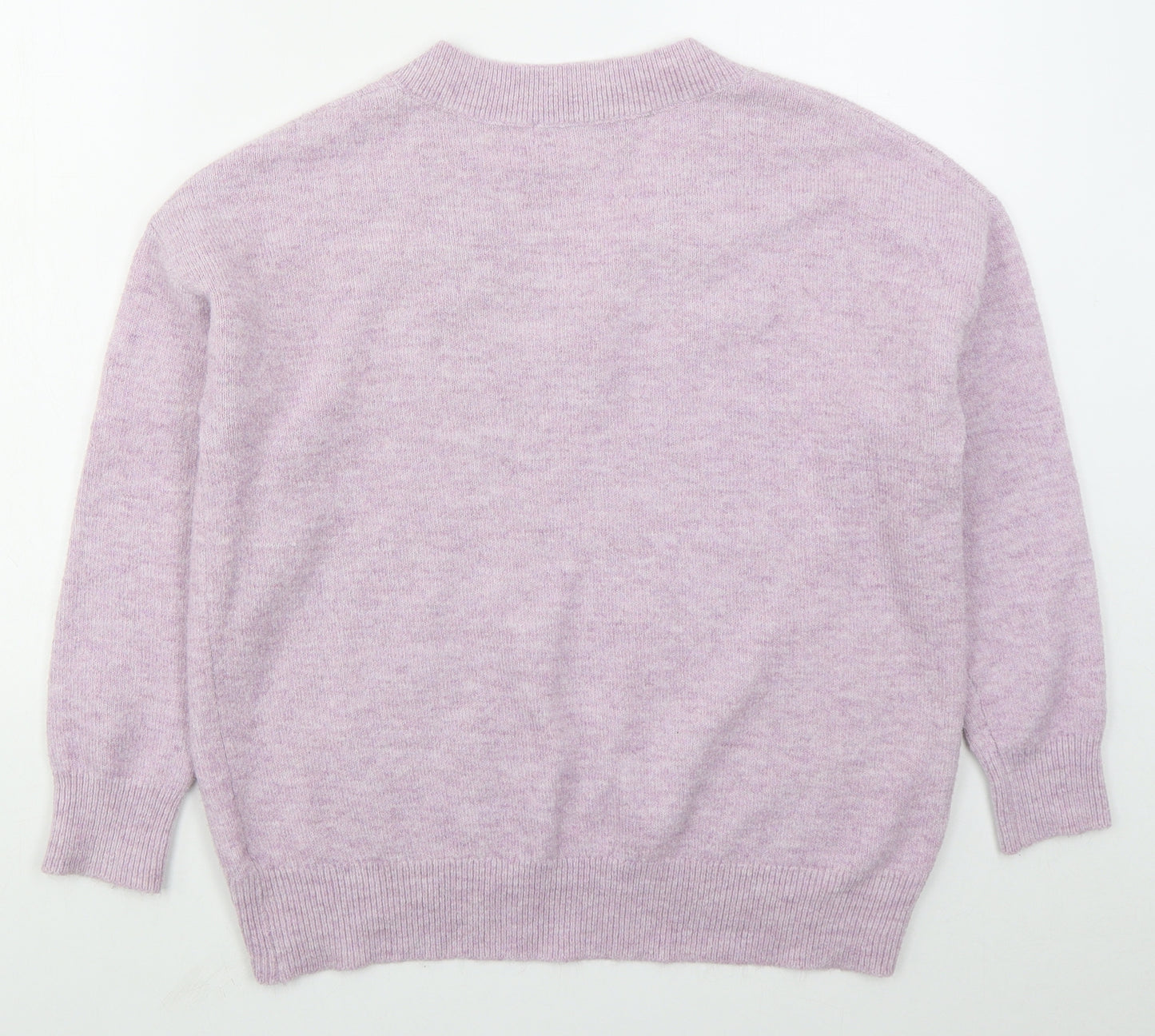 George Womens Purple V-Neck  Polyester Pullover Jumper Size M