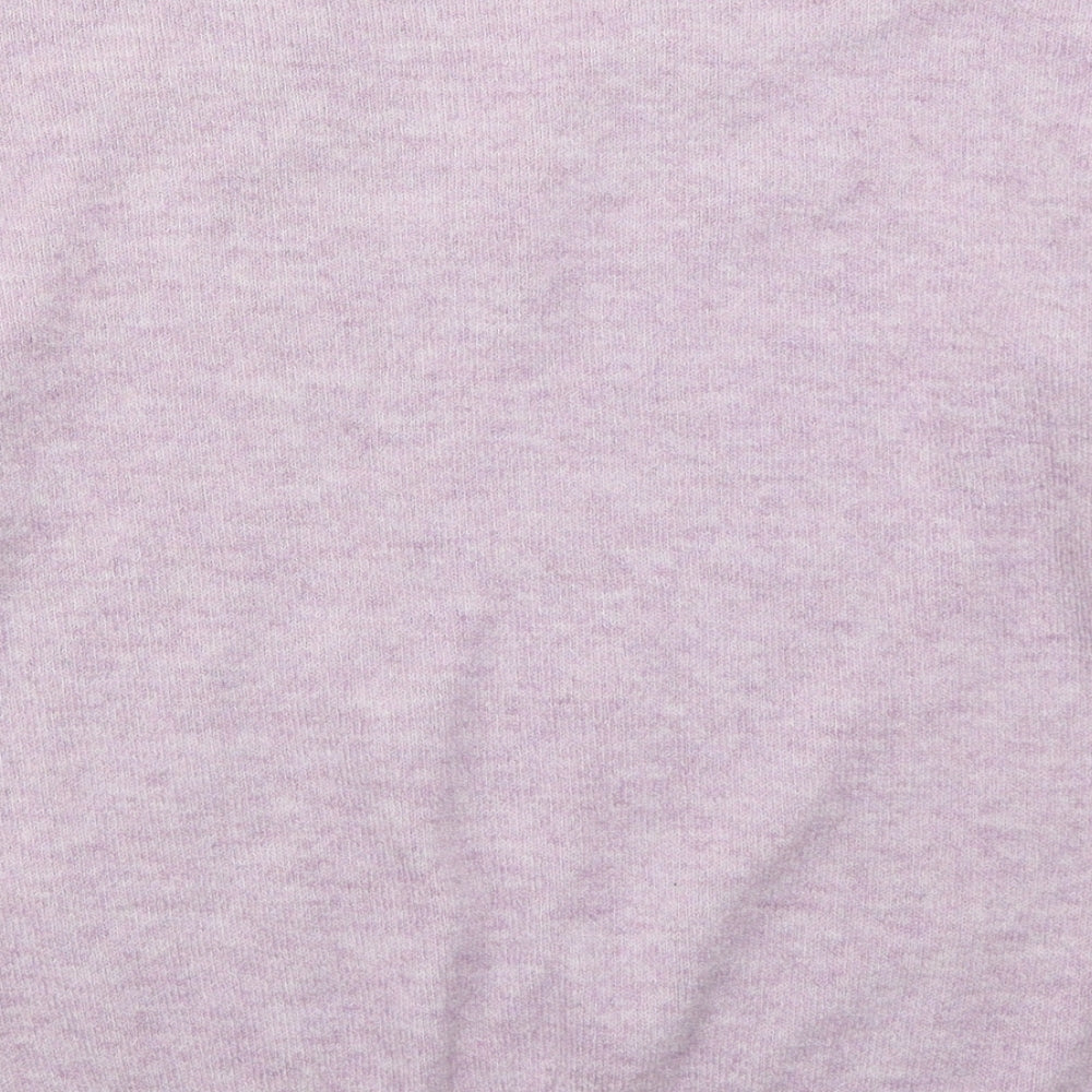 George Womens Purple V-Neck  Polyester Pullover Jumper Size M