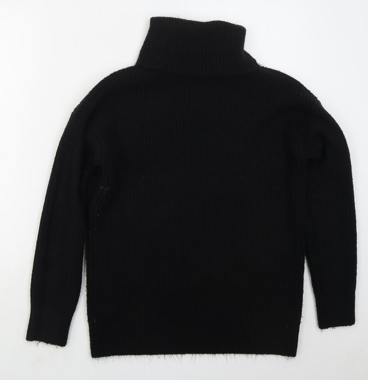 New Look Womens Black Roll Neck  Acrylic Pullover Jumper Size S