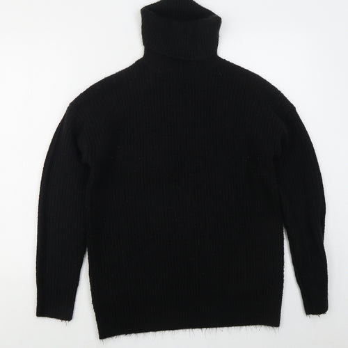 New Look Womens Black Roll Neck  Acrylic Pullover Jumper Size S