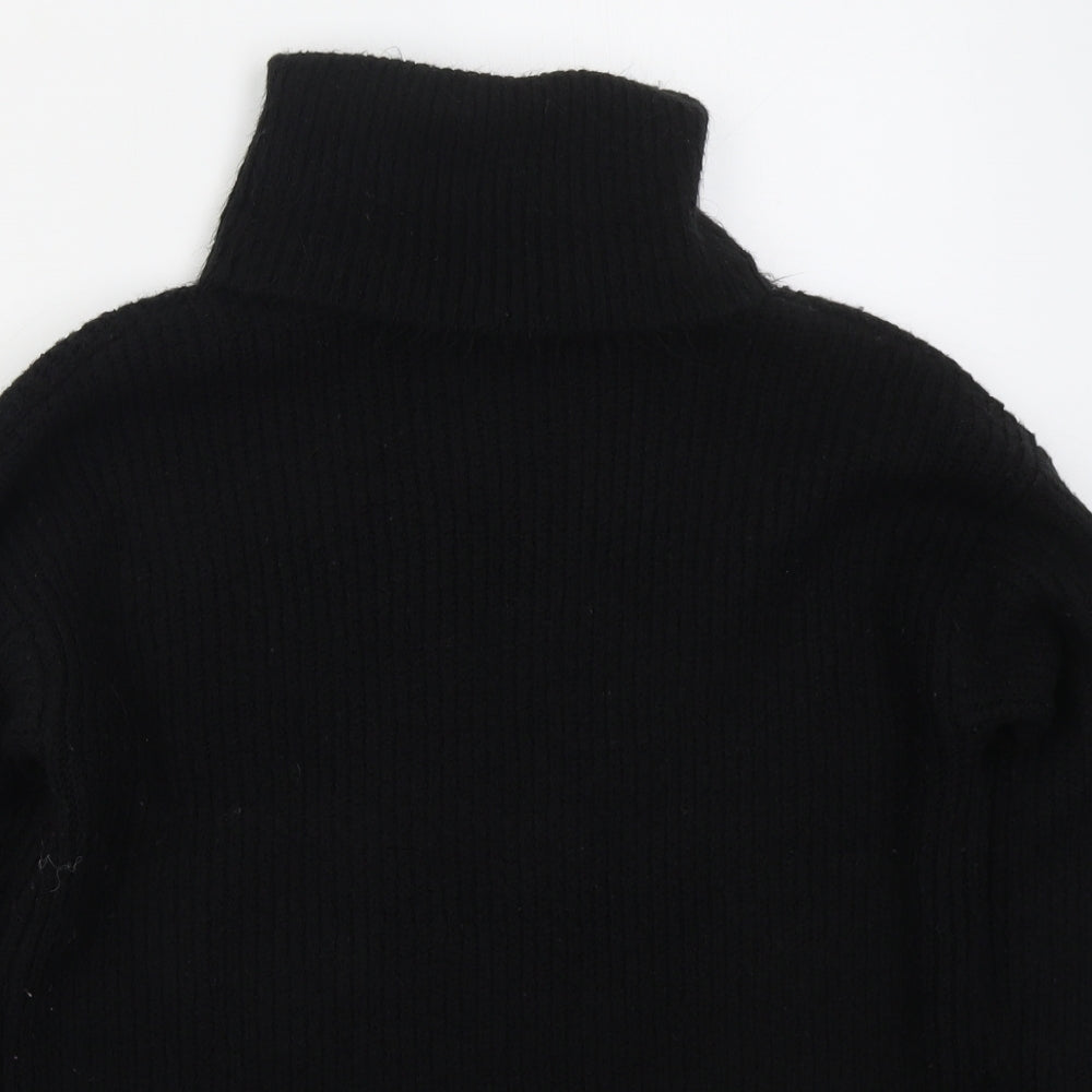 New Look Womens Black Roll Neck  Acrylic Pullover Jumper Size S