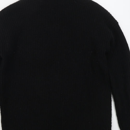 New Look Womens Black Roll Neck  Acrylic Pullover Jumper Size S