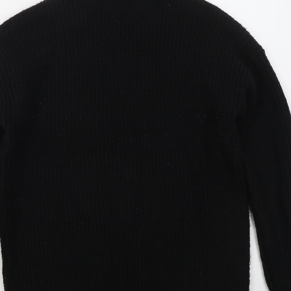 New Look Womens Black Roll Neck  Acrylic Pullover Jumper Size S