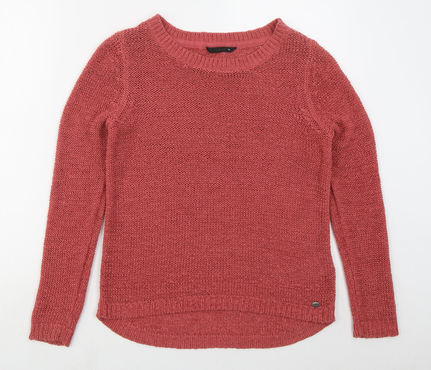 Only Womens Pink Boat Neck  Acrylic Pullover Jumper Size M