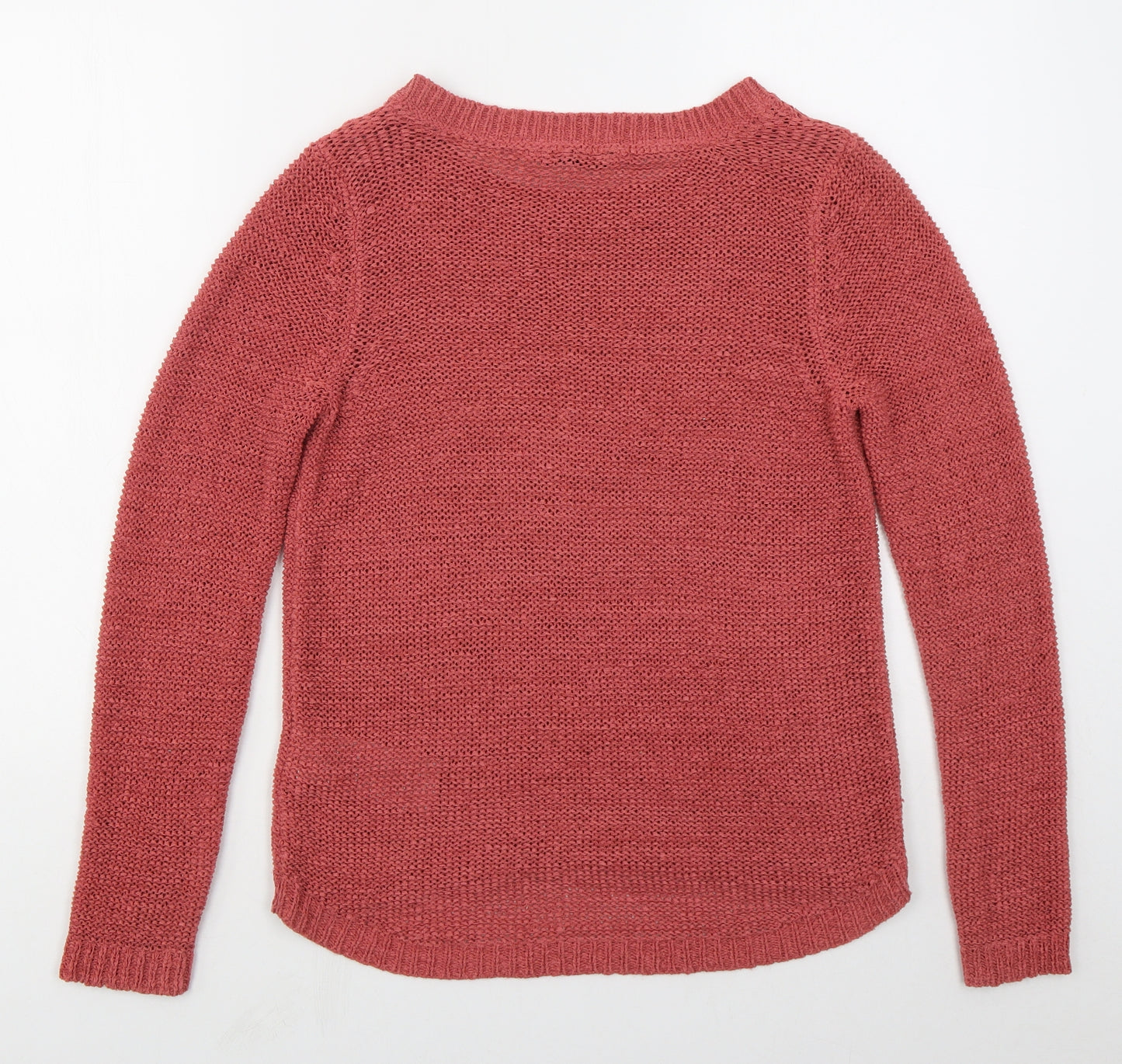 Only Womens Pink Boat Neck  Acrylic Pullover Jumper Size M