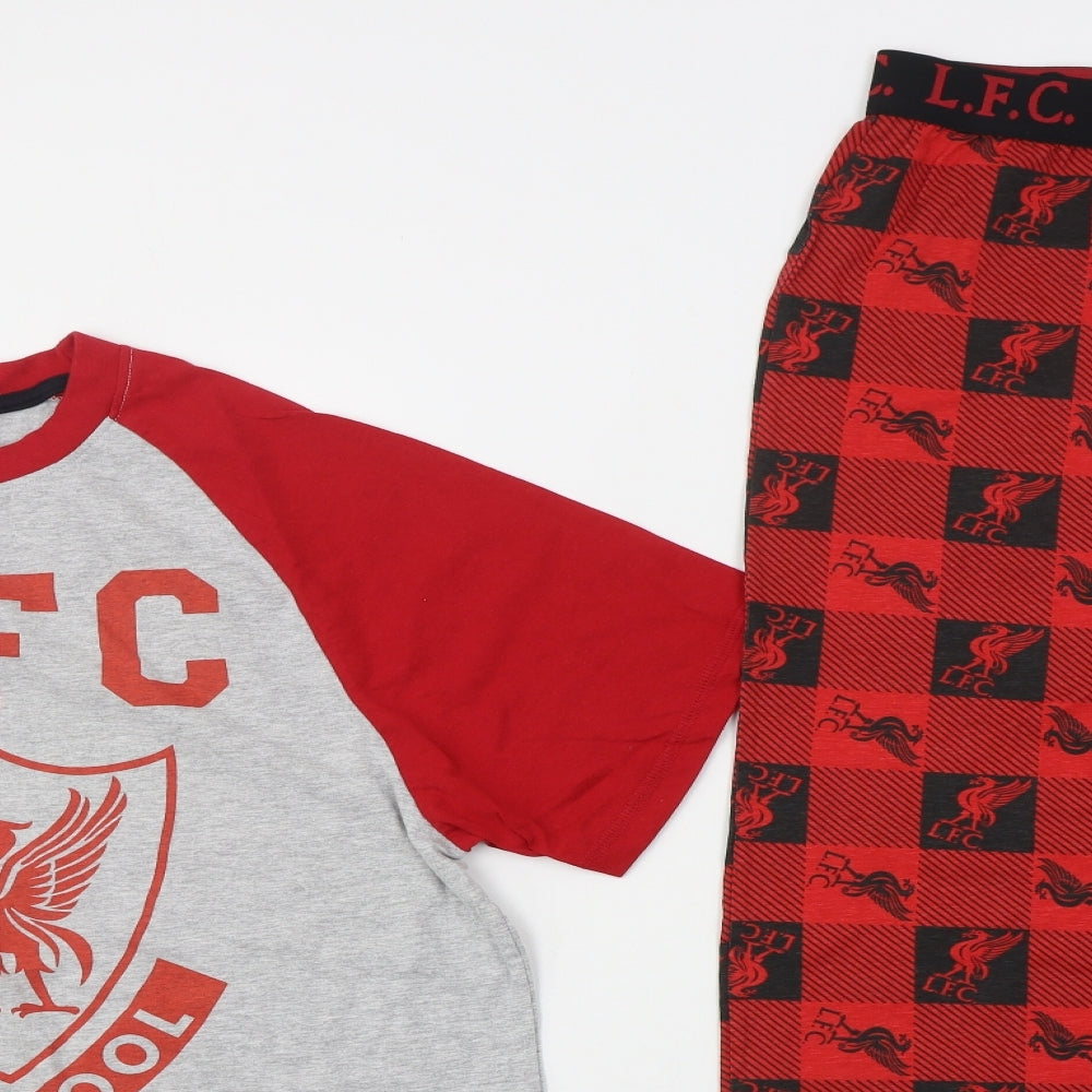 Character Mens Red Solid Cotton  Pyjama Set Size M  Pullover - Liverpool FC