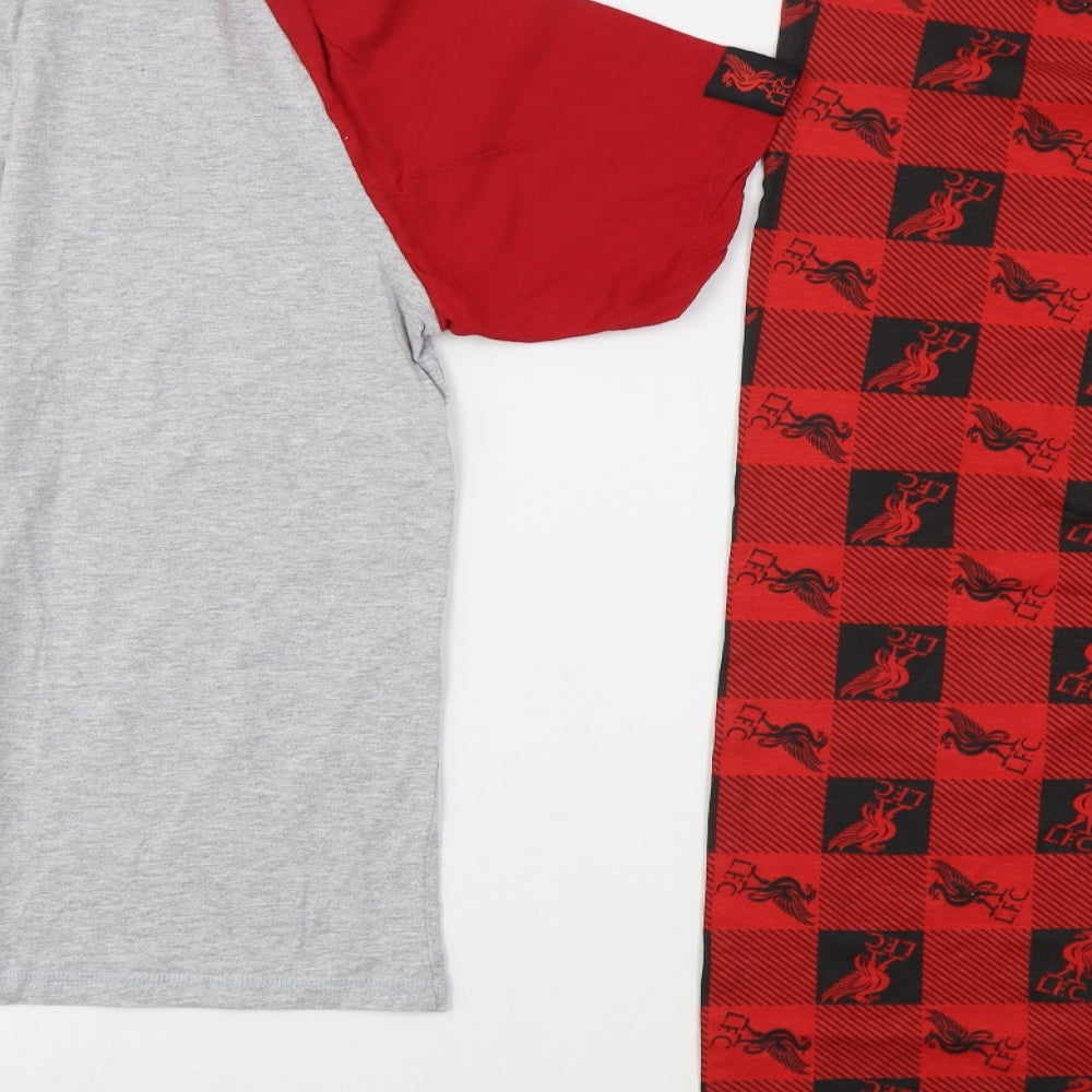 Character Mens Red Solid Cotton  Pyjama Set Size M  Pullover - Liverpool FC