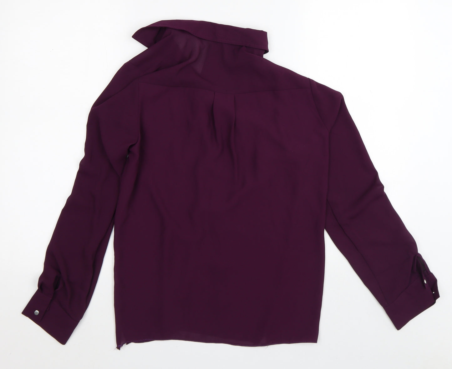 Preworn Womens Purple Collared  Polyester Cardigan Jumper Size S