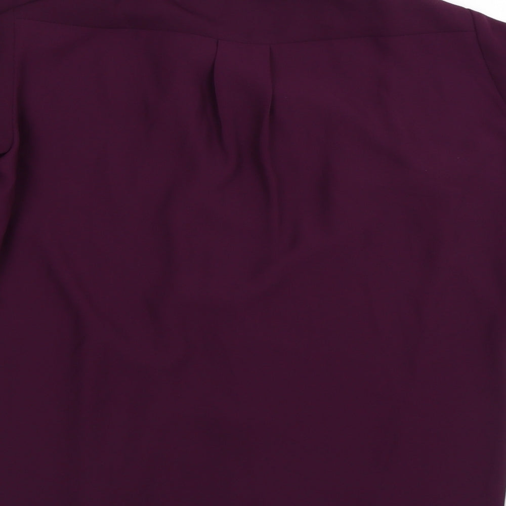Preworn Womens Purple Collared  Polyester Cardigan Jumper Size S