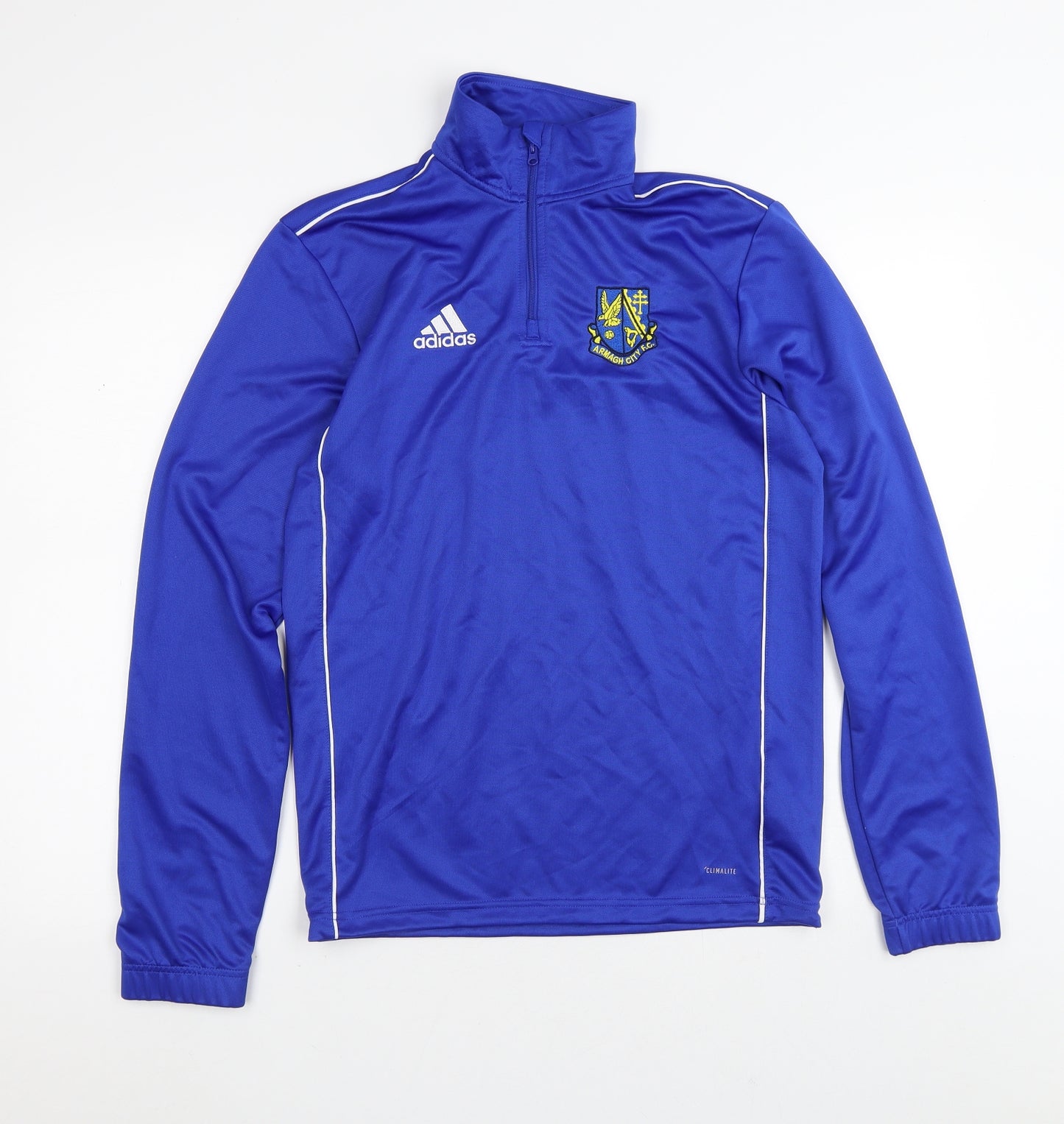 adidas Mens Blue Striped Polyester Pullover Sweatshirt Size XS   - Armagh City FC