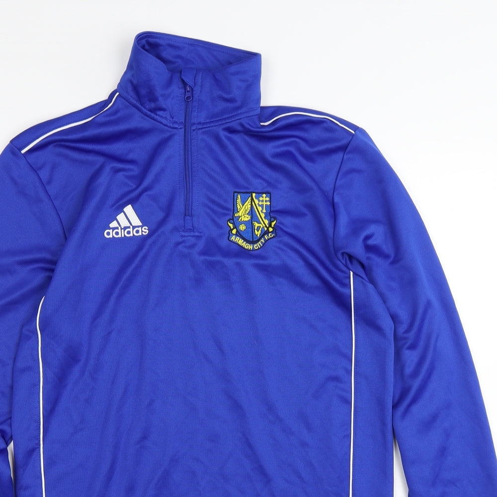 adidas Mens Blue Striped Polyester Pullover Sweatshirt Size XS   - Armagh City FC