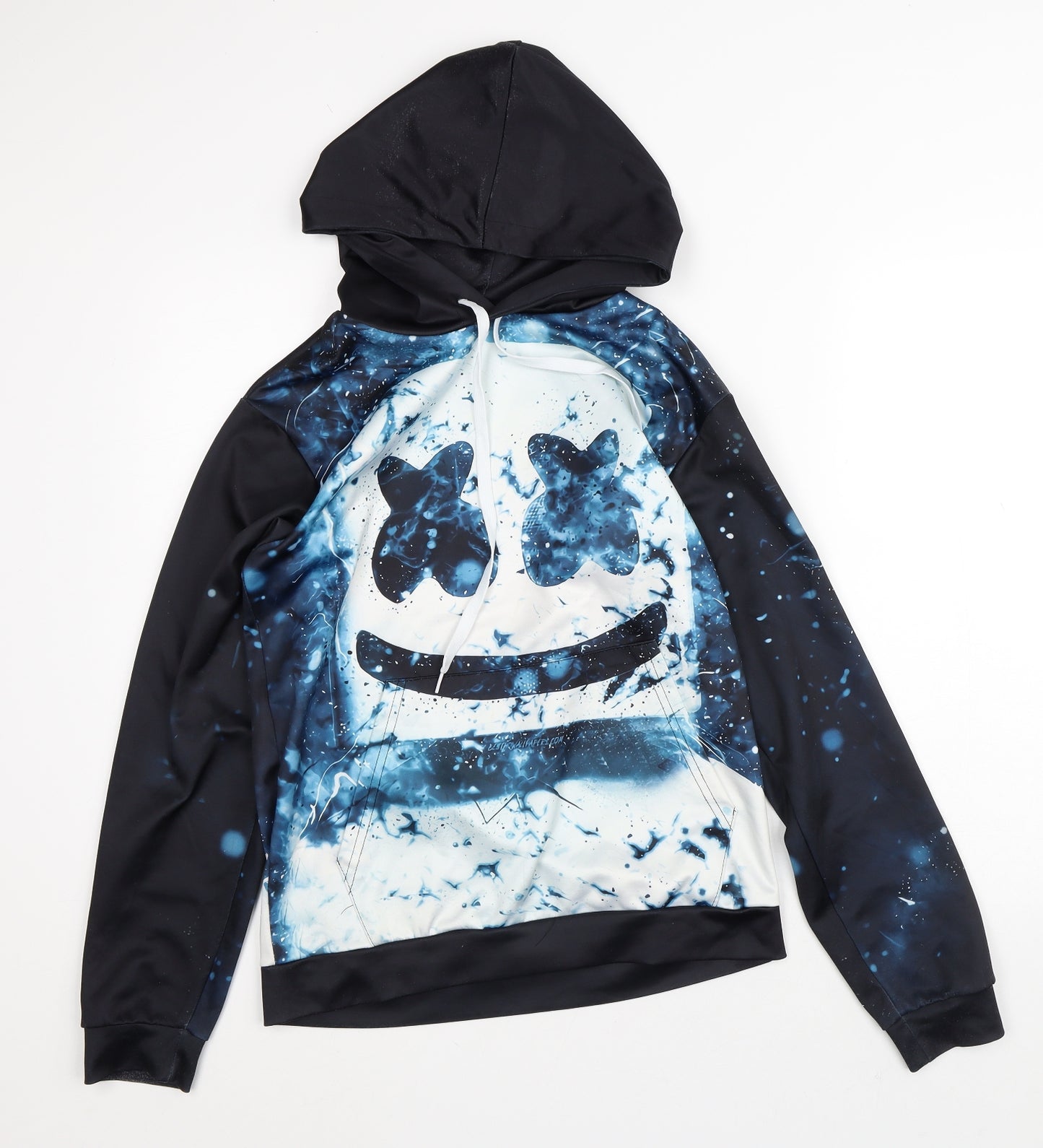 Preworn Mens Black  Polyester Pullover Hoodie Size S