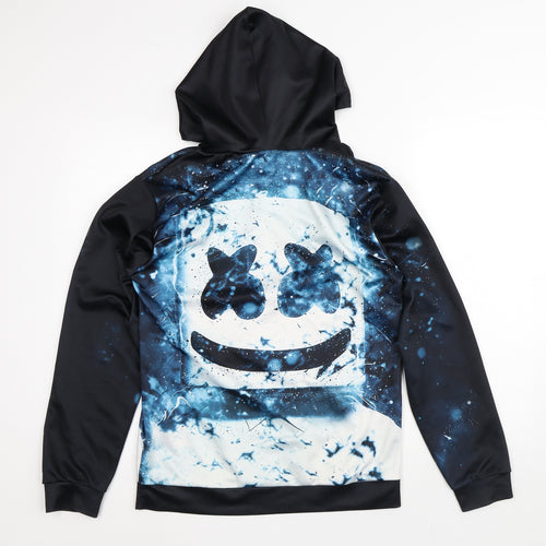 Preworn Mens Black  Polyester Pullover Hoodie Size S