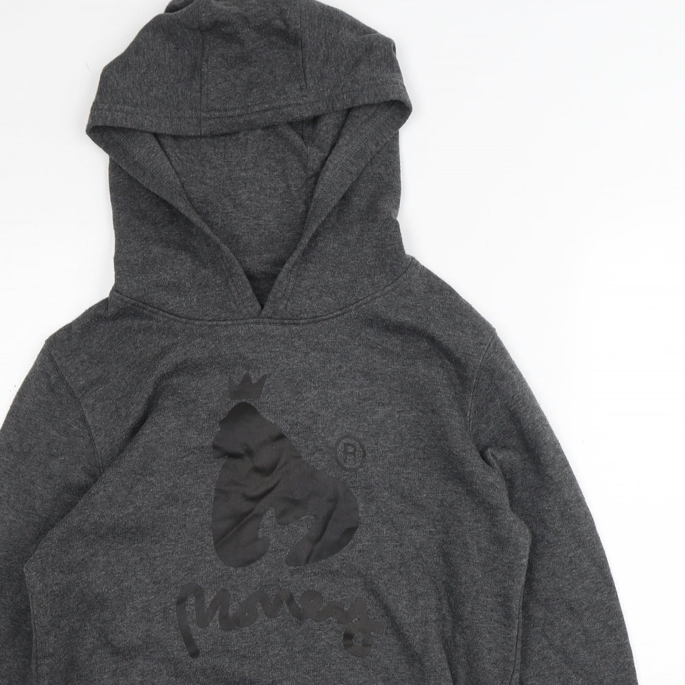 Money Boys Grey  Cotton Pullover Hoodie Size 12-13 Years