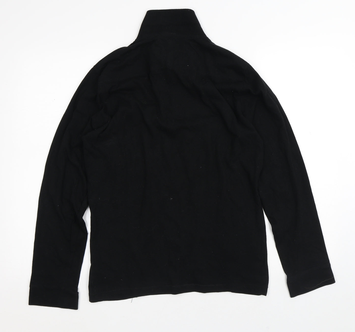 French Connection Mens Black  Cotton  T-Shirt Size L Collared