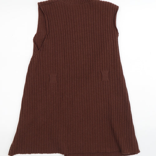Preworn Womens Brown  Polyester Jumper Dress  Size S  Crew Neck