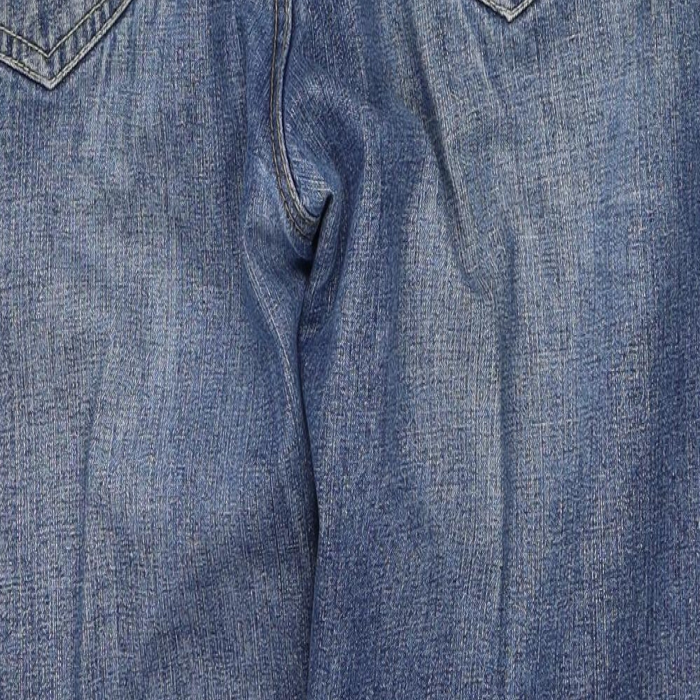 Preworn Mens Blue  Cotton Straight Jeans Size 38 in L30 in Regular  - Short leg