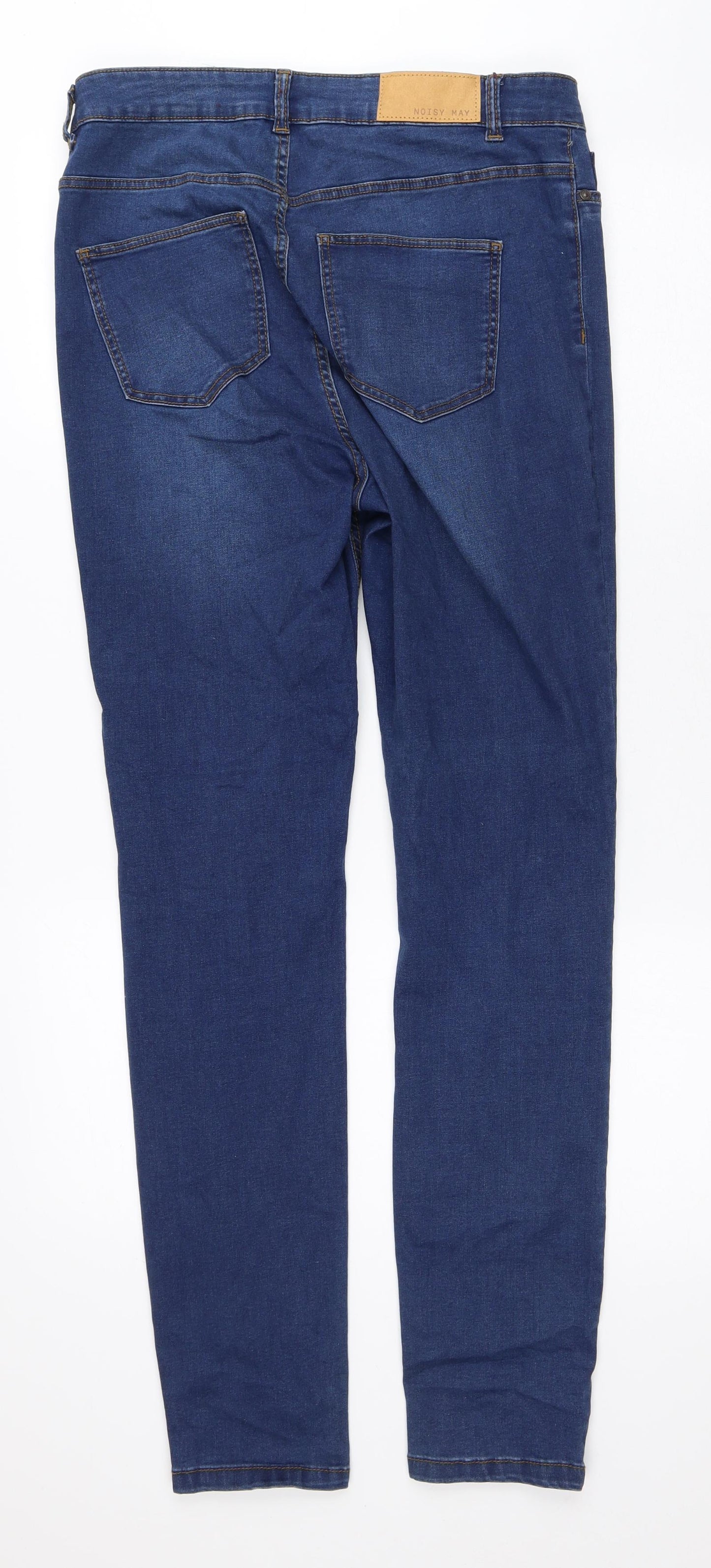 Noisy may Mens Blue  Cotton Tapered Jeans Size 34 in L32 in Regular