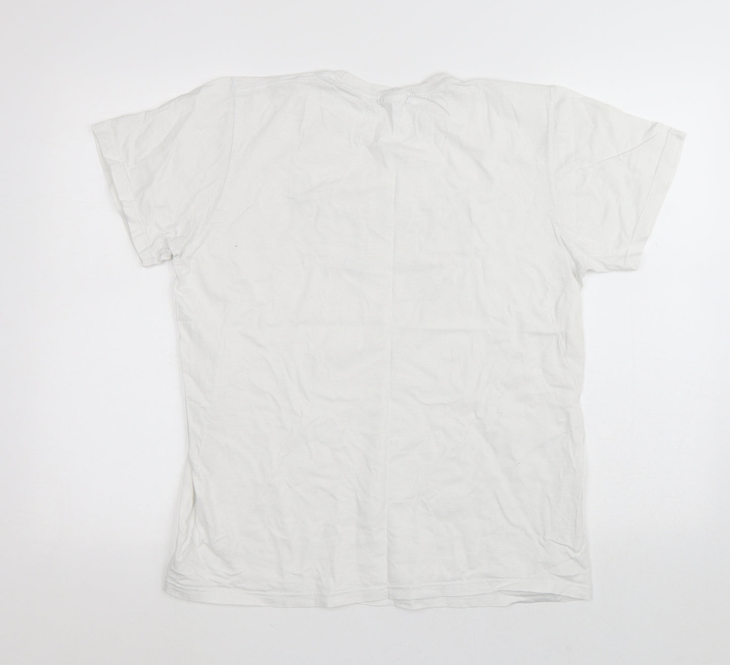 The Paper Press Womens White  Polyester Basic T-Shirt Size M Crew Neck - Lizzo