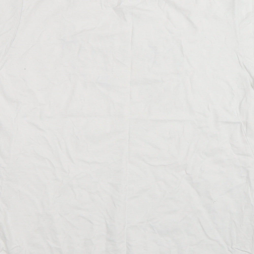The Paper Press Womens White  Polyester Basic T-Shirt Size M Crew Neck - Lizzo