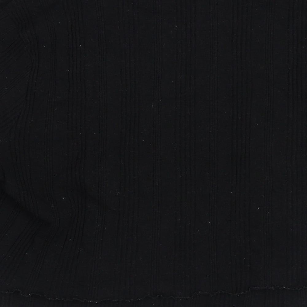 ASOS Womens Black  Cotton Cropped Blouse Size 22 Round Neck