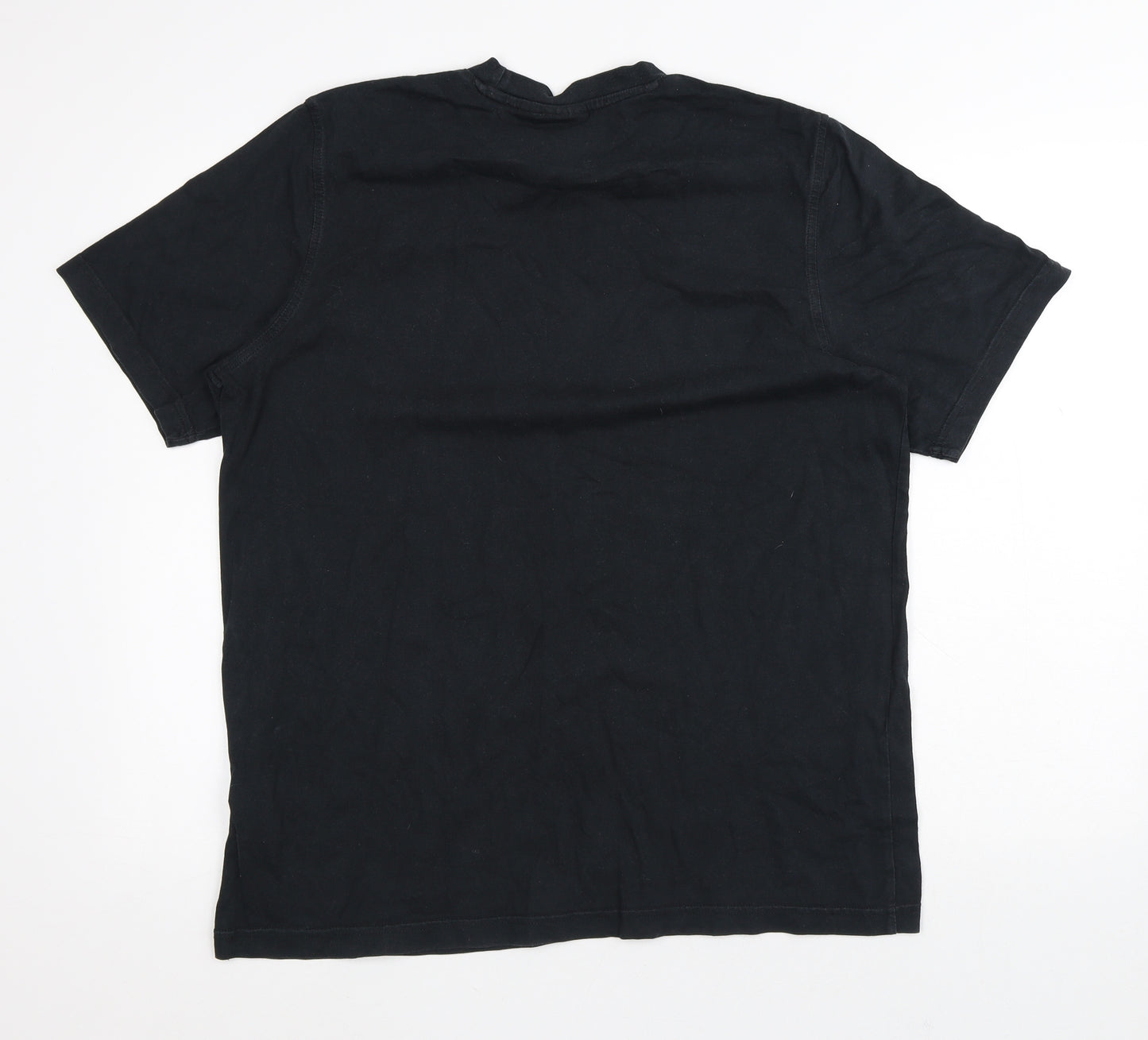 adidas Mens Black  Cotton  T-Shirt Size L Crew Neck