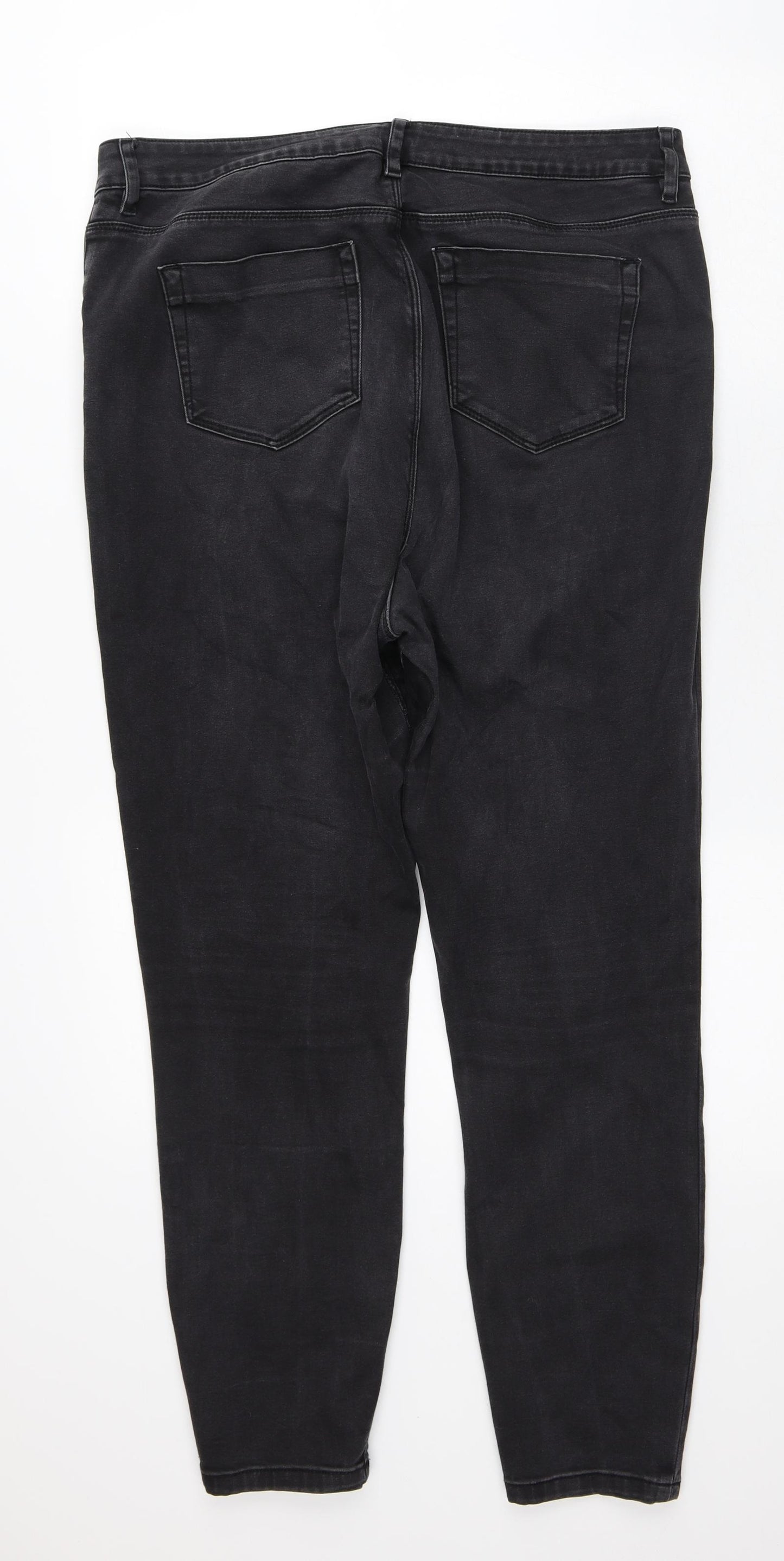ASOS Womens Black  Cotton Tapered Jeans Size 18 L32 in Regular