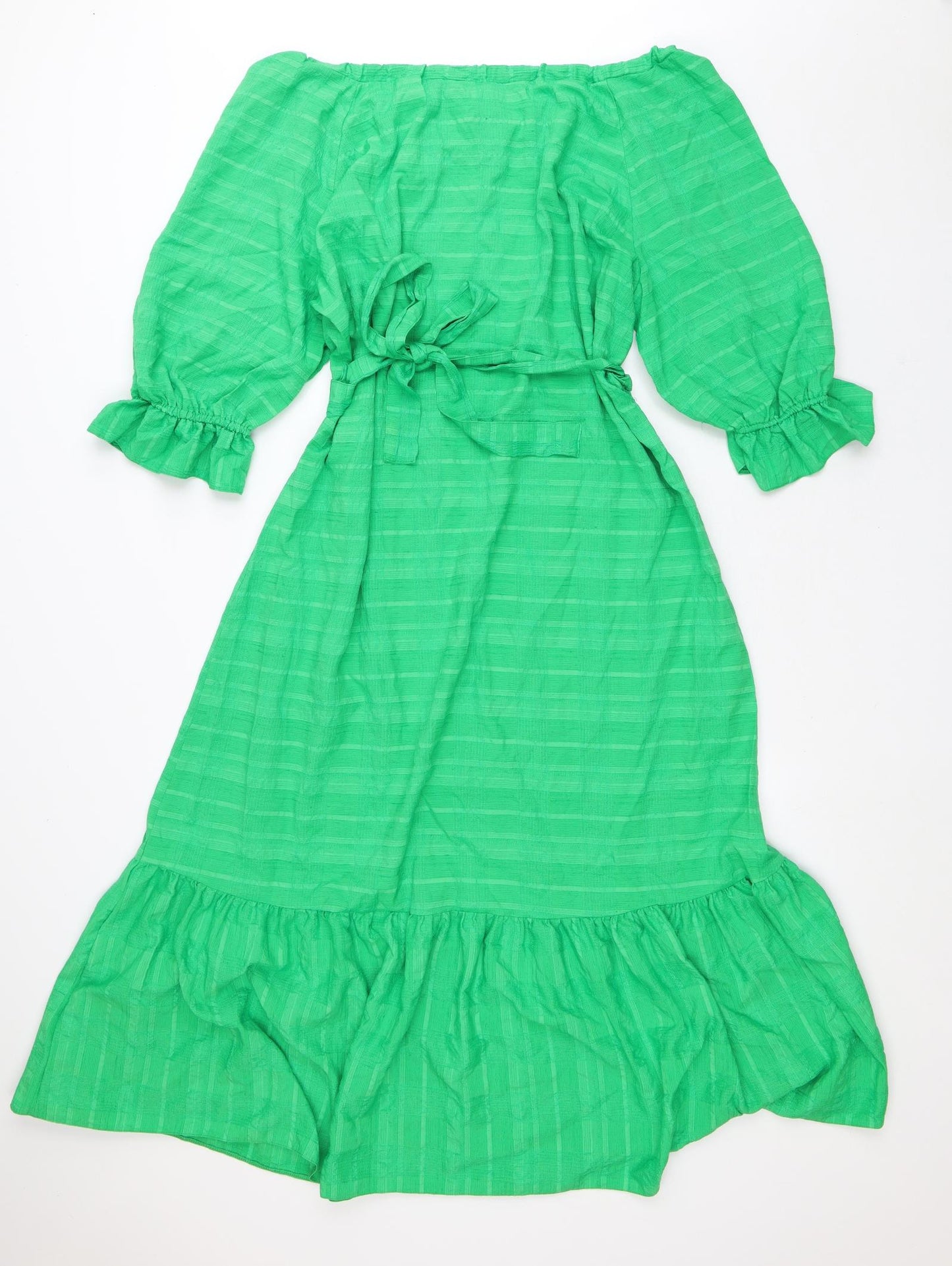 F&F Womens Green  Polyester Fit & Flare  Size 16  Round Neck