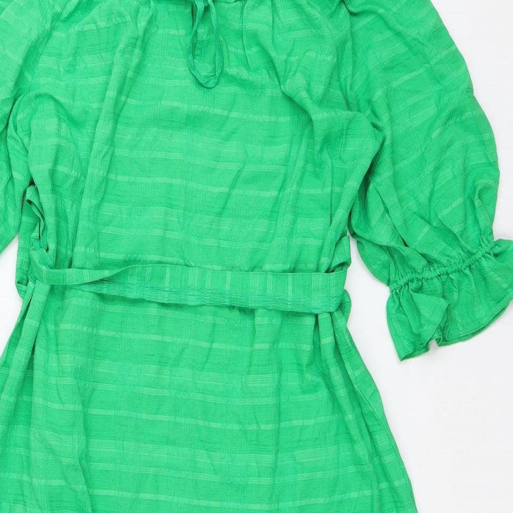 F&F Womens Green  Polyester Fit & Flare  Size 16  Round Neck