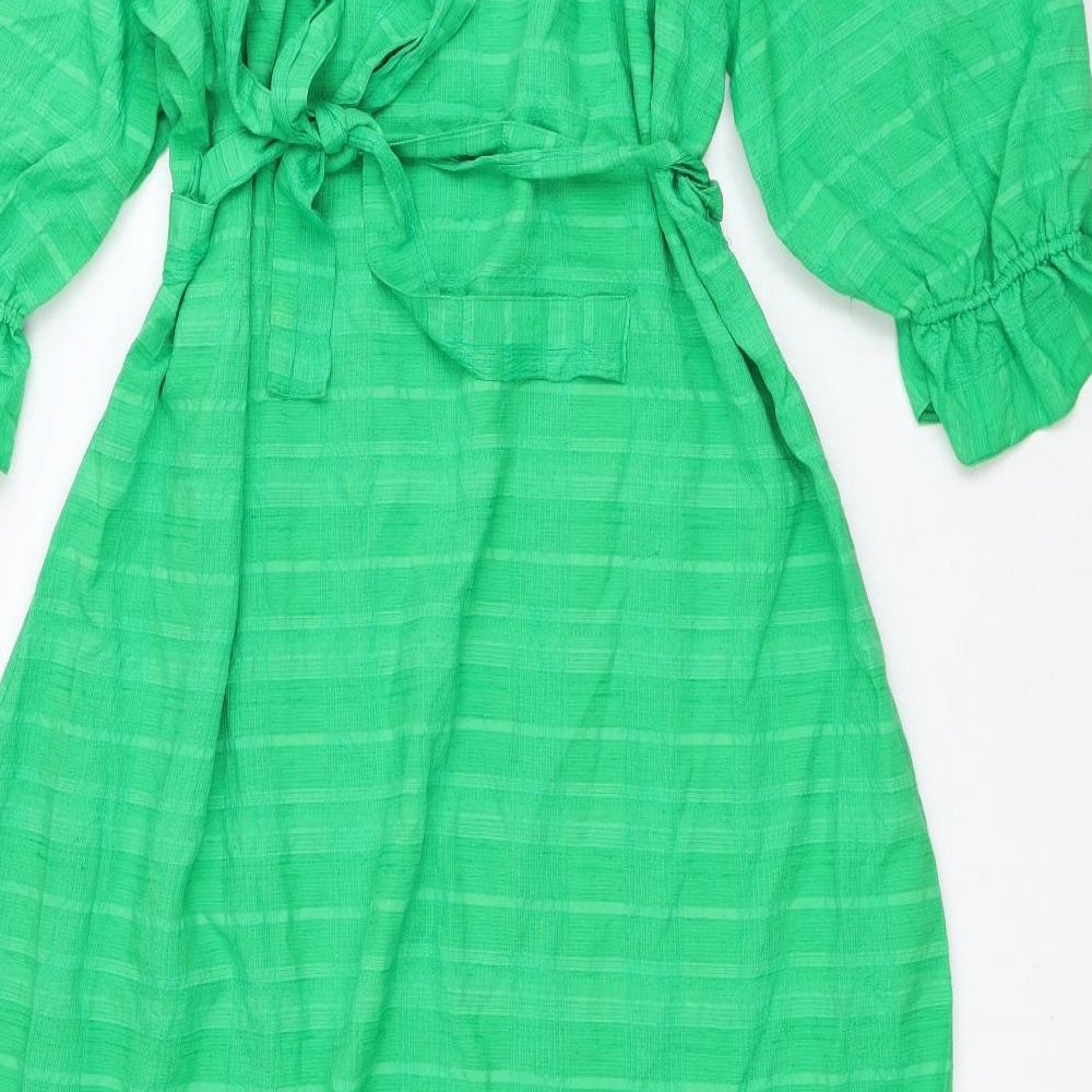 F&F Womens Green  Polyester Fit & Flare  Size 16  Round Neck