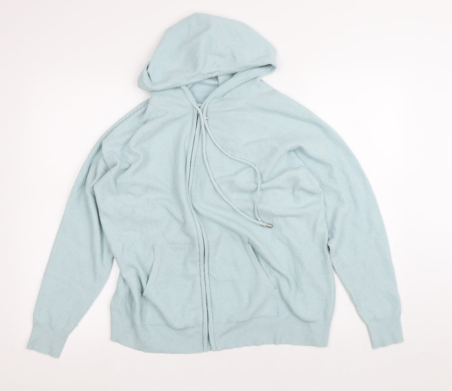 Marks and Spencer Womens Blue  Polyamide Full Zip Hoodie Size L