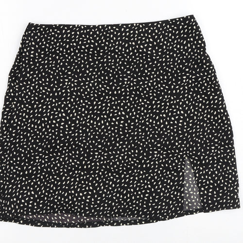 SheIn Womens Black Geometric Polyester A-Line Skirt Size M