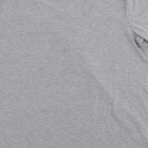 Topshop Womens Grey  Polyester Basic T-Shirt Size 8 V-Neck