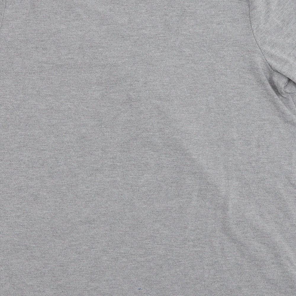 Topshop Womens Grey  Polyester Basic T-Shirt Size 8 V-Neck