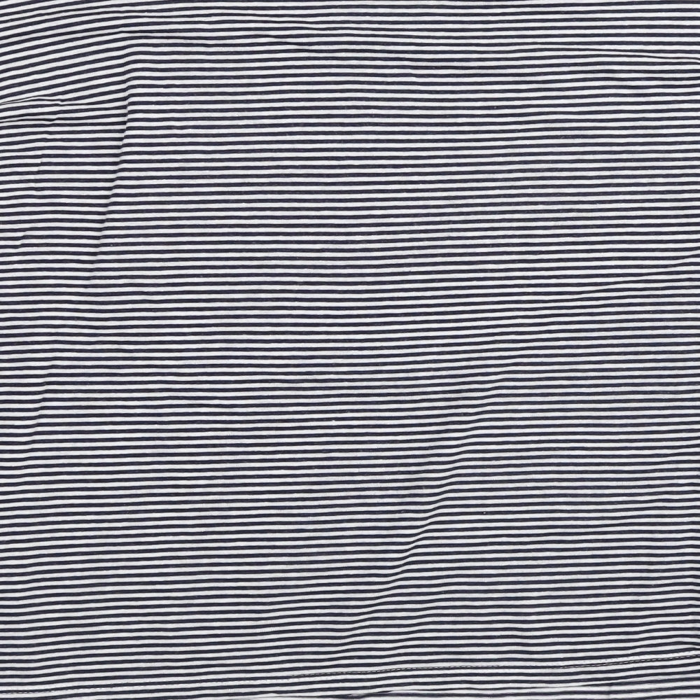 F&F Womens White Striped Viscose Basic T-Shirt Size 22 Crew Neck