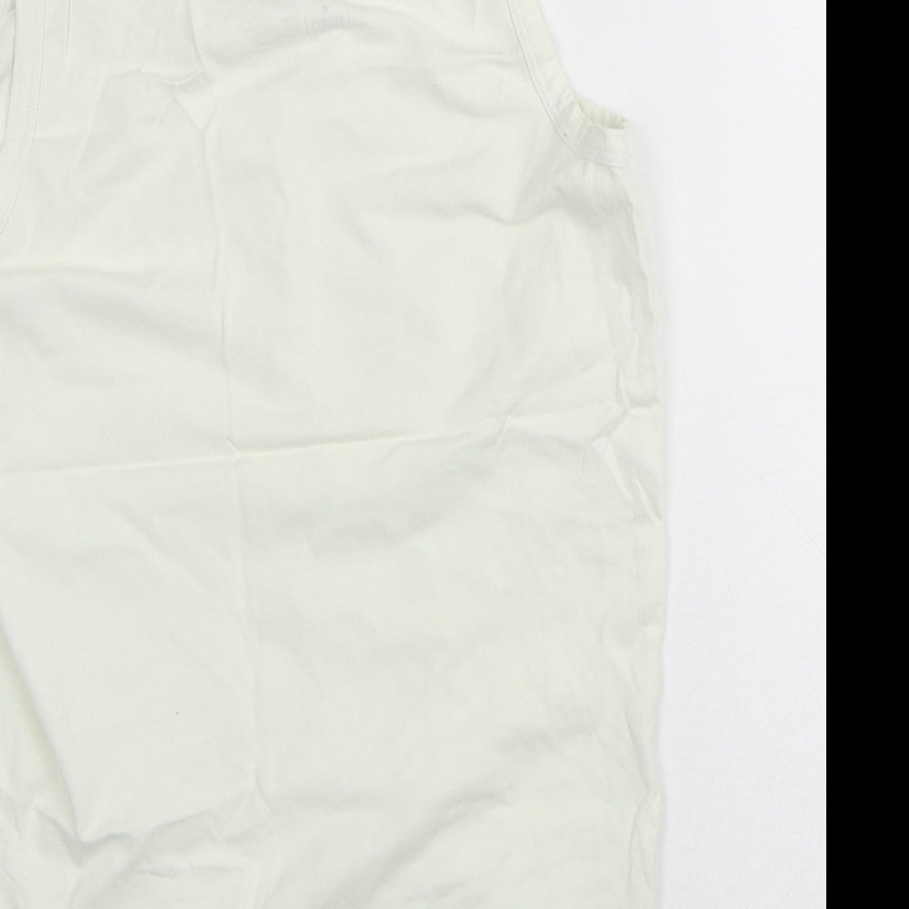 Smart Start Girls White  100% Cotton Basic Tank Size 10-11 Years Round Neck