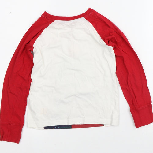 Dunnes Stores Boys White Colourblock 100% Cotton  Pyjama Top Size 7-8 Years   - Christmas Polar Bear