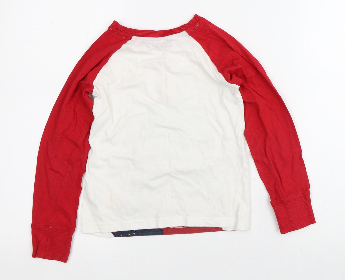 Dunnes Stores Boys White Colourblock 100% Cotton  Pyjama Top Size 7-8 Years   - Christmas Polar Bear
