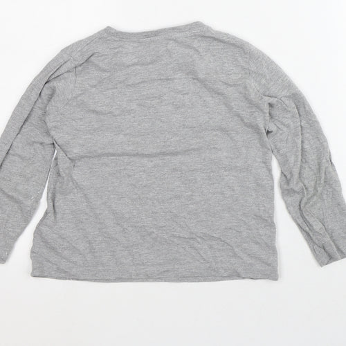 Primark Boys Grey  Cotton Pullover T-Shirt Size 6-7 Years Crew Neck  - Stegosaurus