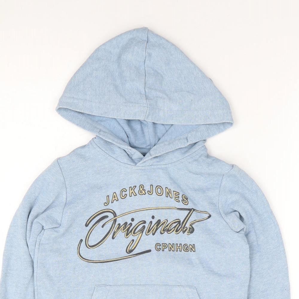 JACK & JONES Boys Blue  Polyester Pullover Hoodie Size 10 Years  Pullover