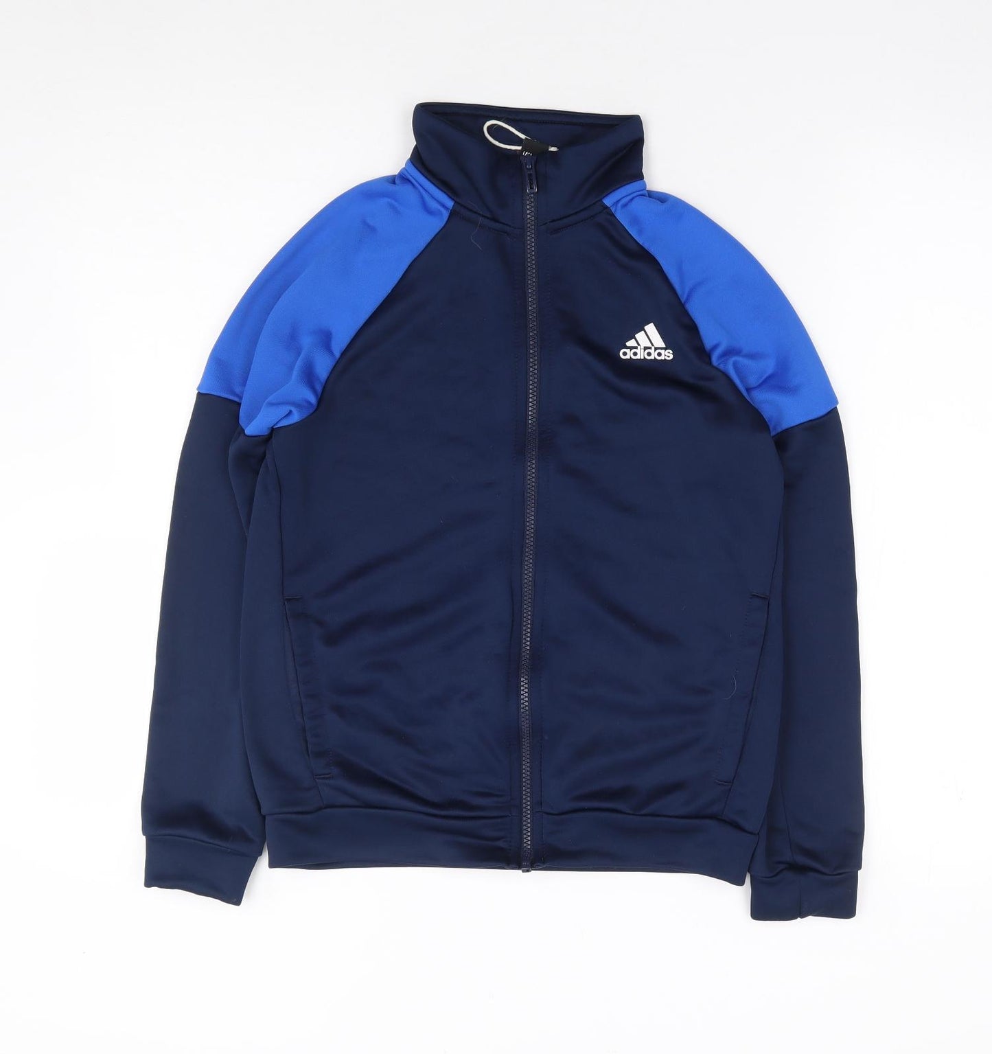 adidas Boys Blue  Polyester Full Zip Sweatshirt Size 11-12 Years  Zip