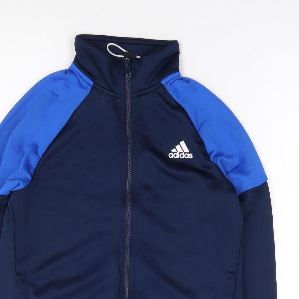 adidas Boys Blue  Polyester Full Zip Sweatshirt Size 11-12 Years  Zip