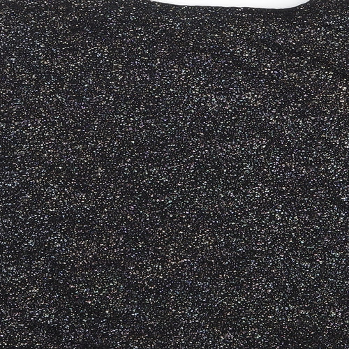 Miss E-Vie` Girls Black  Polyester Jersey T-Shirt Size 9-10 Years Crew Neck Pullover