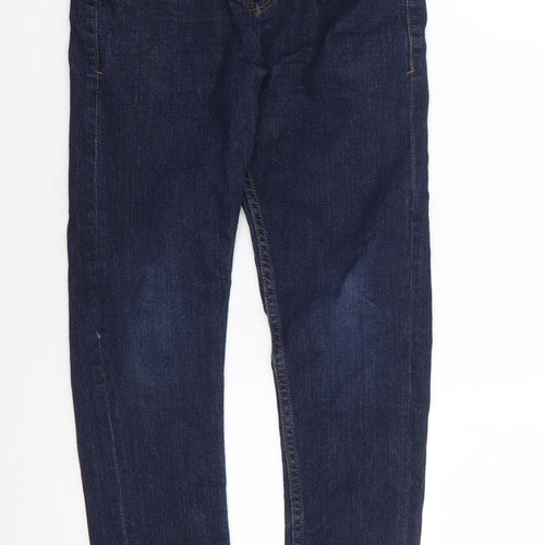 NEXT Boys Blue  Cotton Skinny Jeans Size 9 Months L22 in Regular Zip